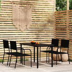 Juego comedor de jardín 3 piezas ratán sintético gris