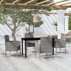 Juego comedor de jardín 3 piezas ratán sintético gris
