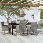 Juego comedor de jardín 3 piezas ratán sintético gris