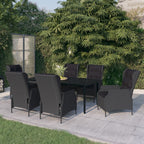 Juego comedor de jardín 3 piezas ratán sintético gris