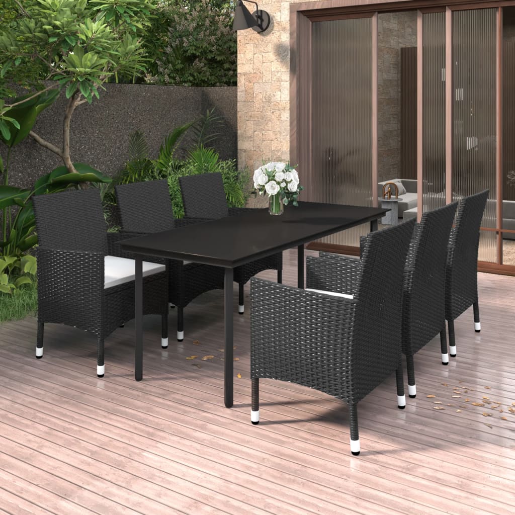 Juego de comedor de jardín 9 piezas ratán sintético marrón