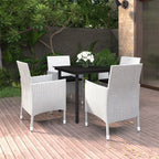 Juego de comedor de jardín 9 piezas ratán sintético marrón