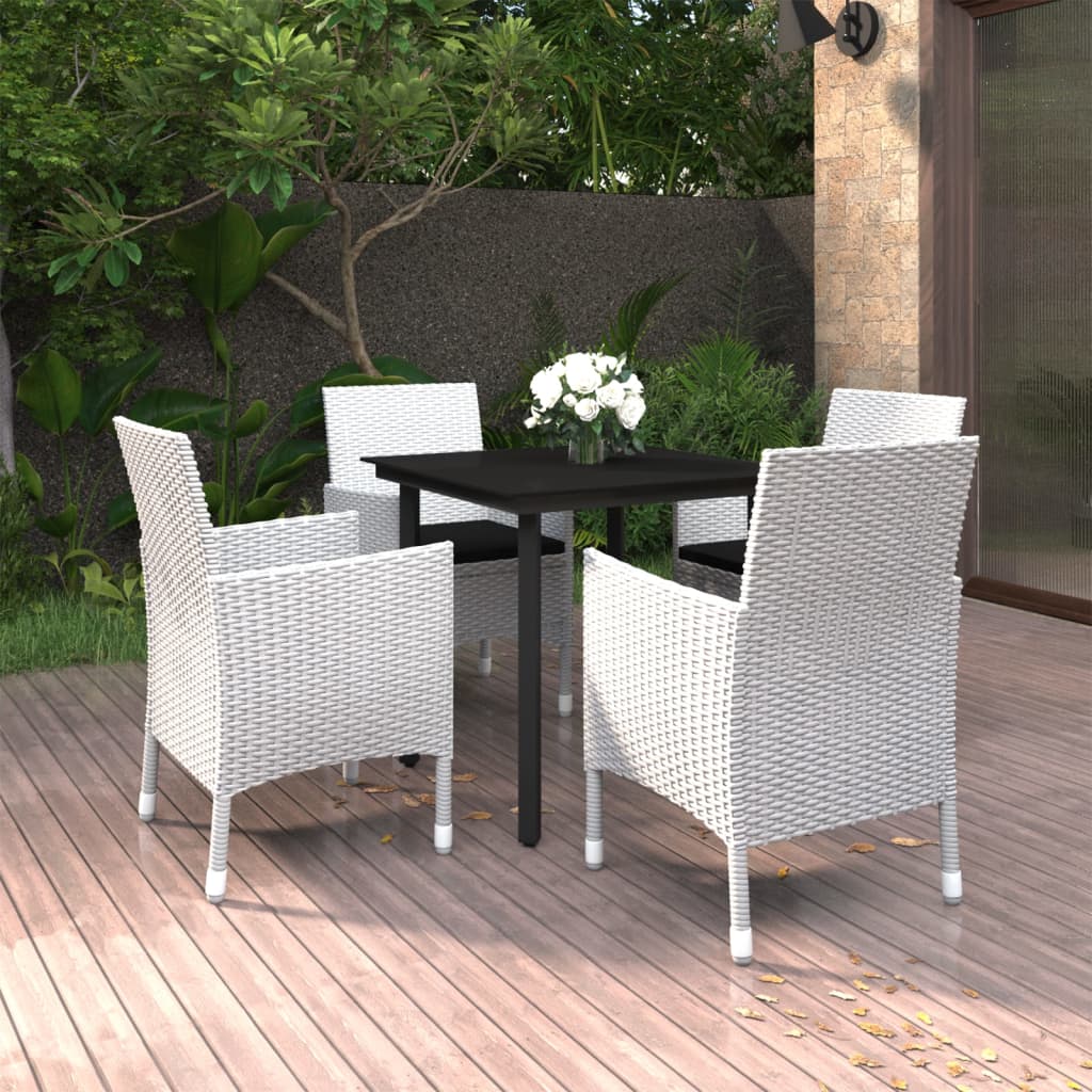 Juego de comedor de jardín 9 piezas ratán sintético marrón