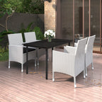 Juego de comedor de jardín 9 piezas ratán sintético marrón