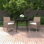 Juego de comedor de jardín 9 piezas ratán sintético marrón