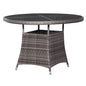 Mesa de jardim vime sintético cinzenta 140x80x74 cm