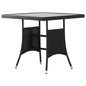 Mesa de jardín 140x80x74 cm ratán sintético negro