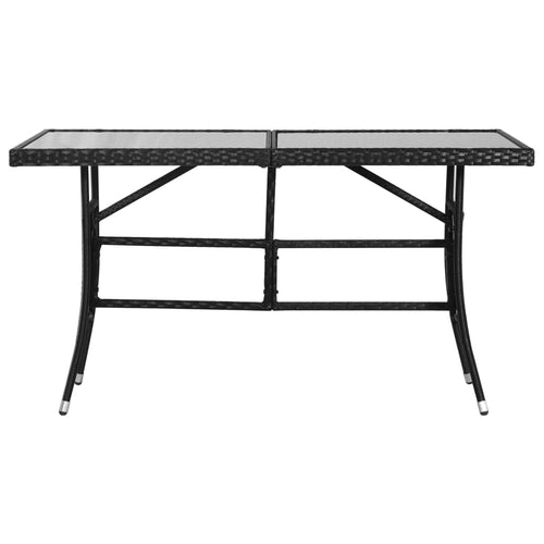 Garden table 140x80x74 cm synthetic rattan black