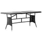 Mesa de jardim vime sintético cinzenta 140x80x74 cm