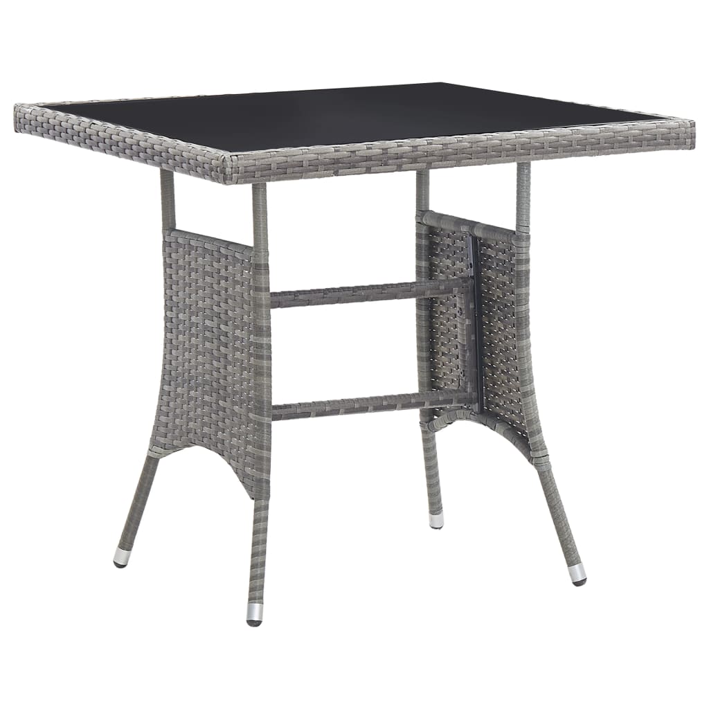 Grey synthetic rattan garden table 140x80x74 cm