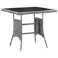 Mesa de jardim vime sintético cinzenta 140x80x74 cm