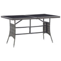 Mesa de jardín ratán sintético gris 140x80x74 cm