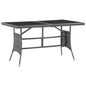 Mesa de jardim vime sintético cinzenta 140x80x74 cm
