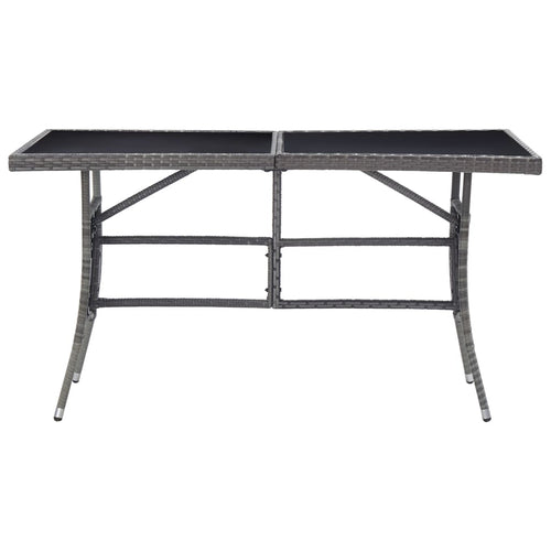 Grey synthetic rattan garden table 140x80x74 cm