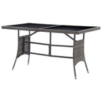 Mesa de jardín ratán sintético gris 140x80x74 cm