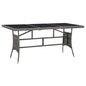 Mesa de jardim vime sintético cinzenta 140x80x74 cm