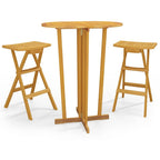 Set de bar plegable 3 piezas madera maciza de teca