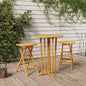 Set de bar plegable 3 piezas madera maciza de teca