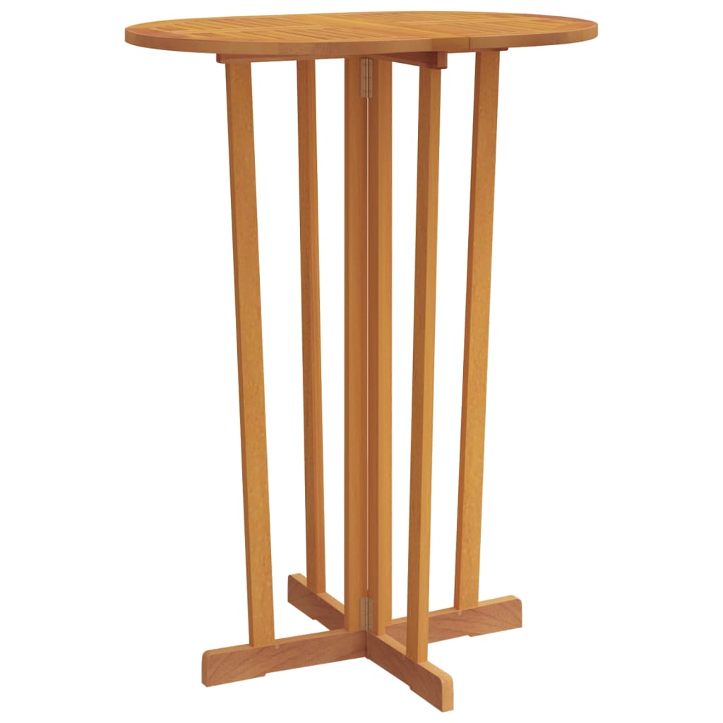 Mesa y taburetes altos plegables 5 piezas madera maciza de teca