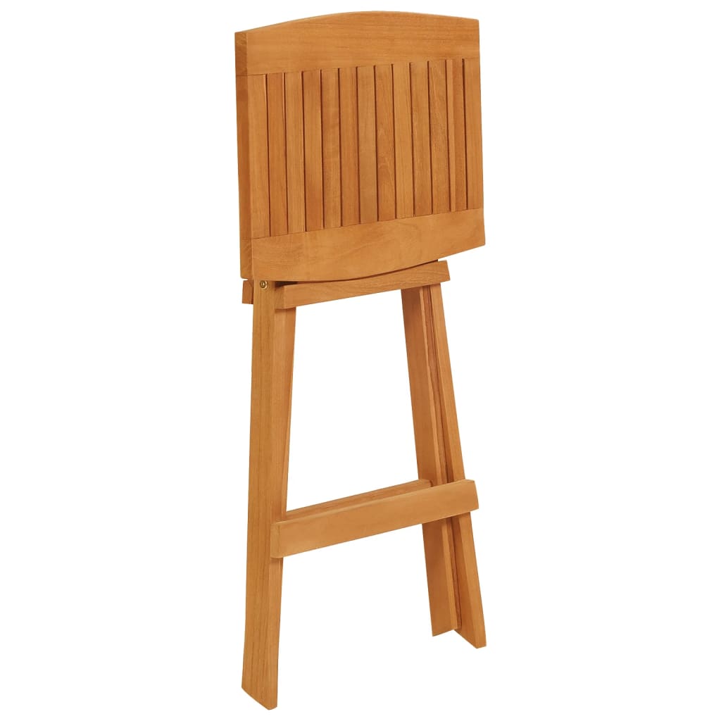 Mesa y taburetes altos plegables 5 piezas madera maciza de teca
