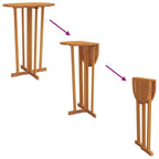 Mesa y taburetes altos plegables 5 piezas madera maciza de teca