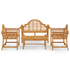 Juego muebles de jardín 4 piezas madera maciza teca