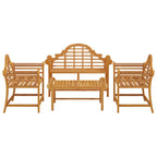Juego muebles de jardín 4 piezas madera maciza teca
