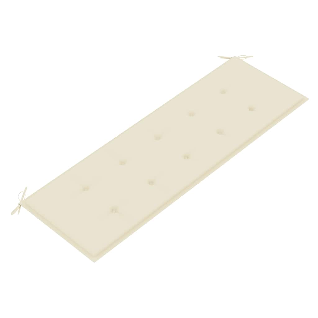 Banco Batavia cojín color crema madera maciza de teca 150 cm