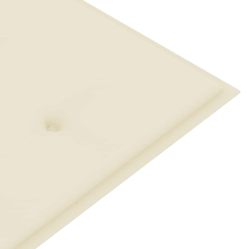 Banco Batavia cojín color crema madera maciza de teca 150 cm