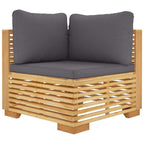 Juego muebles de jardín 10 piezas y cojines madera teca maciza