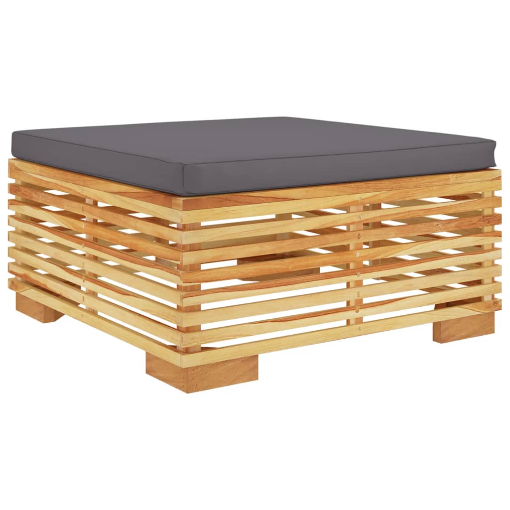 Juego muebles de jardín 10 piezas y cojines madera teca maciza
