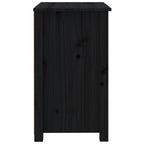Mesitas de noche 2 uds madera maciza de pino negra 50x35x61,5cm