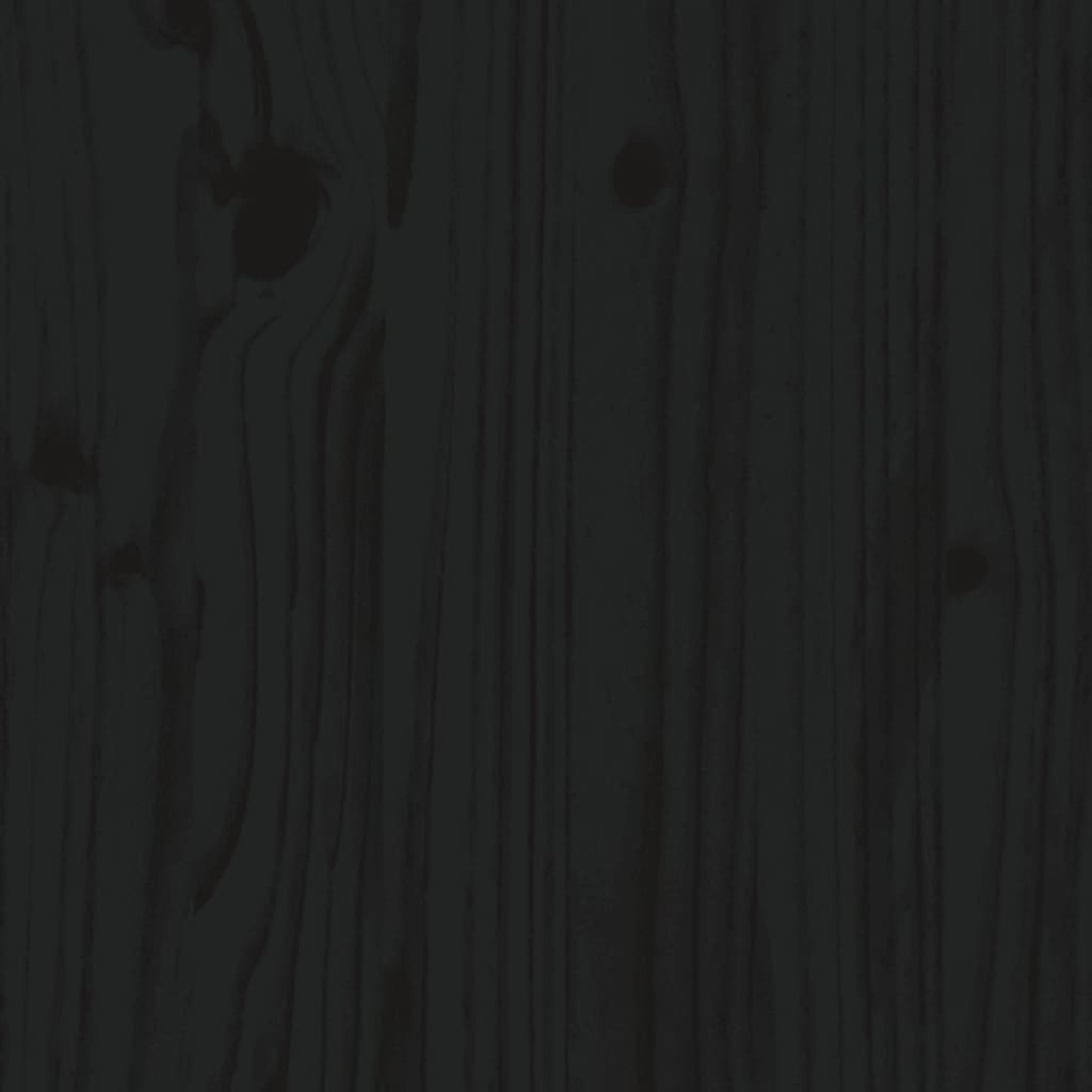Mesitas de noche 2 uds madera maciza de pino negra 50x35x61,5cm