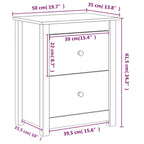 Mesitas de noche 2 uds madera maciza de pino negra 50x35x61,5cm