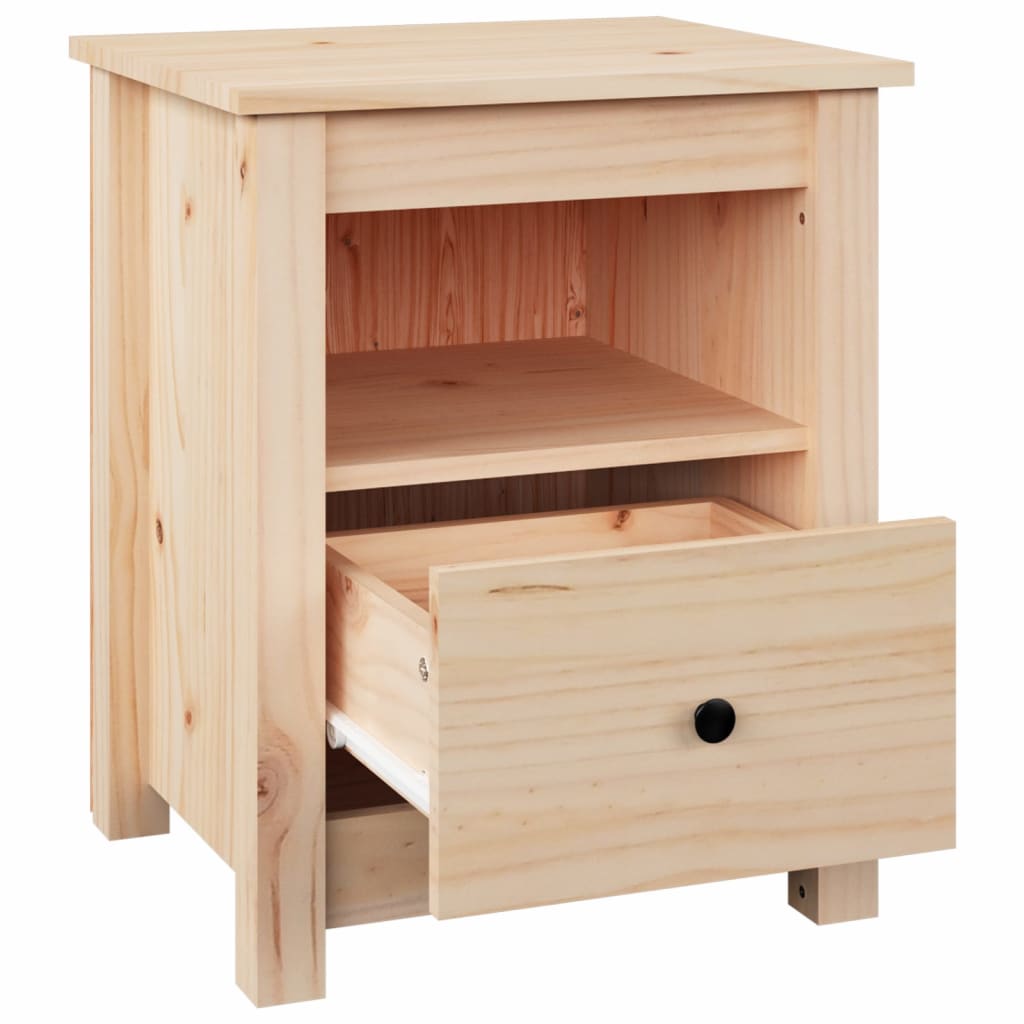Mesita de noche madera maciza de pino 40x35x49 cm
