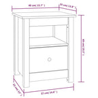 Mesita de noche madera maciza de pino 40x35x49 cm