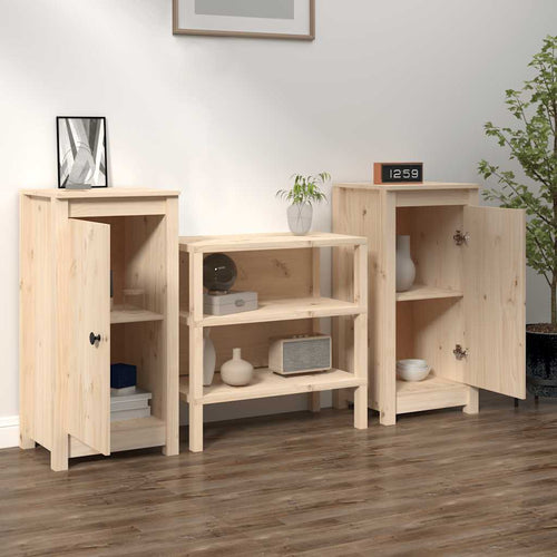 Sideboards 2 pcs solid pine wood 39x35x80 cm