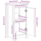 Aparadores 2 uds madera maciza de pino 39x35x80 cm