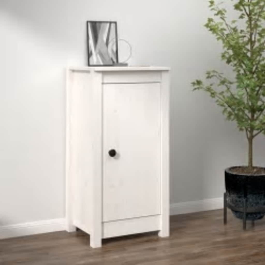 Aparador de madera maciza de pino blanco 39x35x80 cm