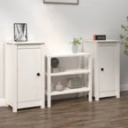 Aparadores 2 uds madera maciza de pino 39x35x80 cm
