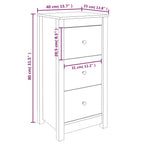 Aparador de madera maciza de pino 40x35x80 cm
