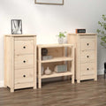 Aparadores 2 uds madera maciza de pino 39x35x80 cm