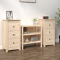 Aparadores 2 uds madera maciza de pino 39x35x80 cm