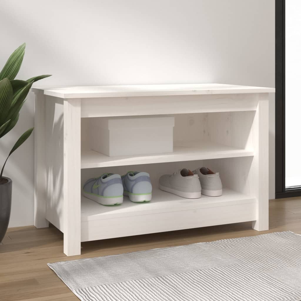 Zapatero de madera maciza de pino 110x38x45,5 cm