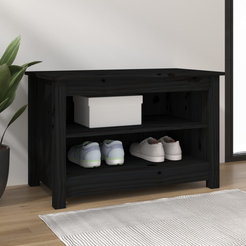 Zapatero de madera maciza de pino 110x38x45,5 cm