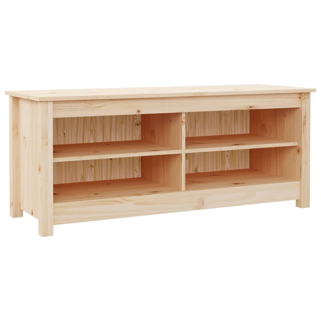 Zapatero de madera maciza de pino 110x38x45,5 cm