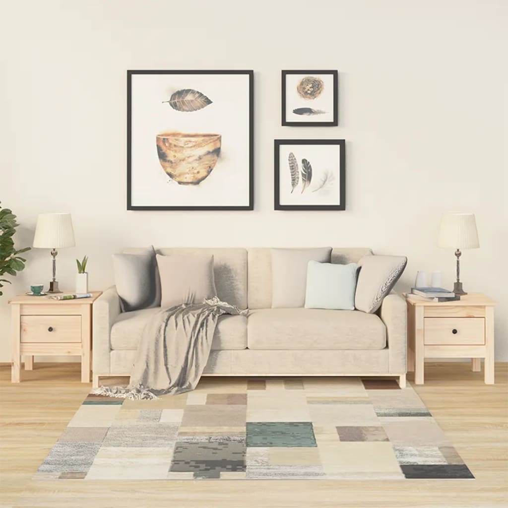 Mesa auxiliar 2 uds de madera maciza de pino blanco 40x40x39 cm