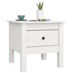 Mesa auxiliar 2 uds de madera maciza de pino blanco 40x40x39 cm
