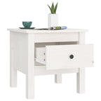 Mesa auxiliar 2 uds de madera maciza de pino blanco 40x40x39 cm