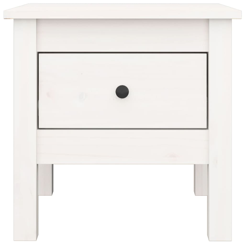 Mesa auxiliar 2 uds de madera maciza de pino blanco 40x40x39 cm